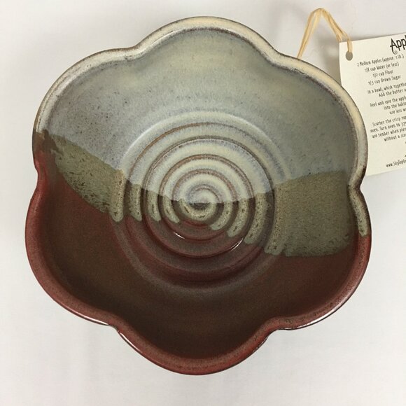 Sky Top Orchard Pottery Scalloped Bowl Flat Rock North Carolina - Picture 3 of 10